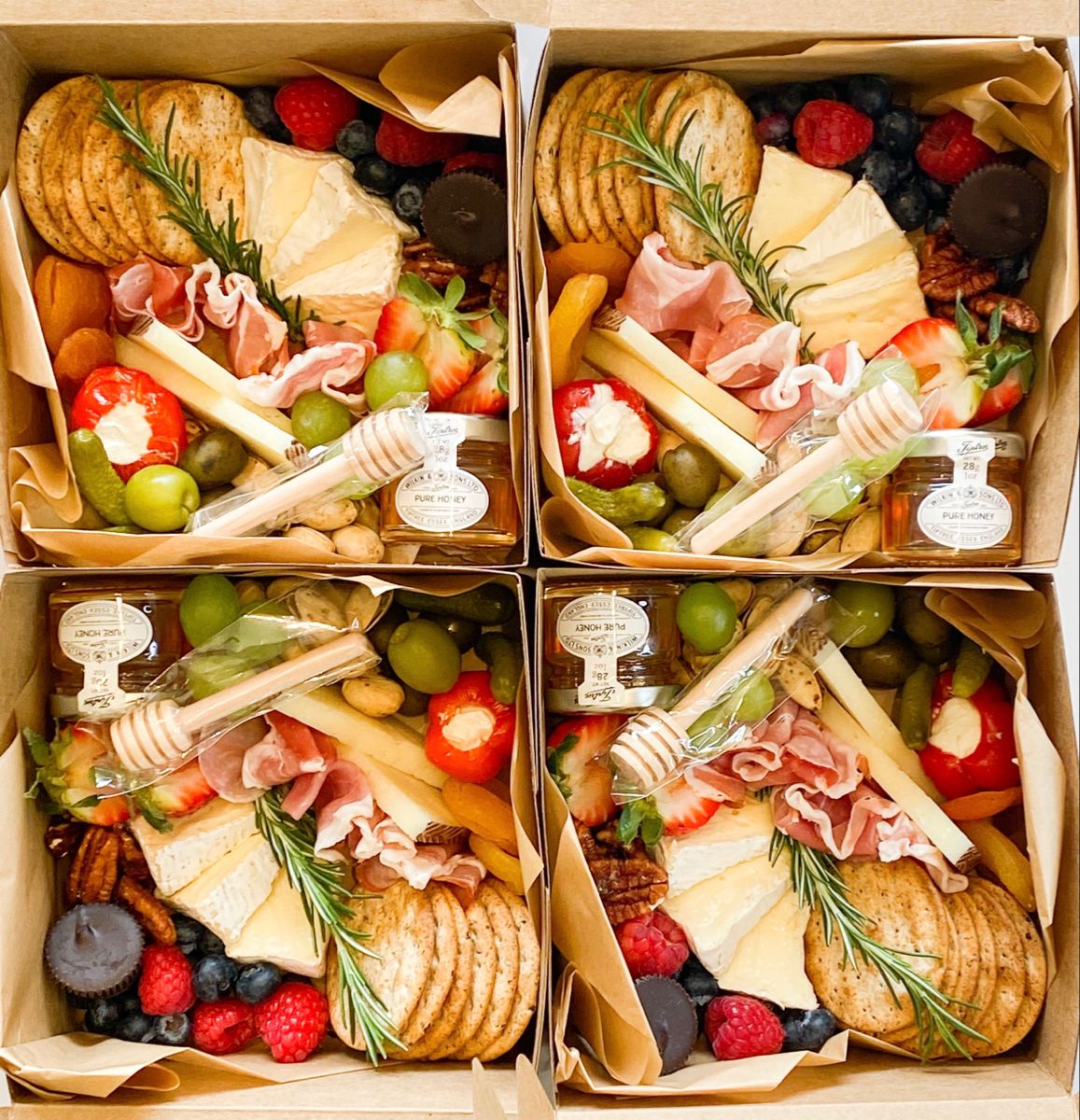 Individual charcuterie boxes and cups